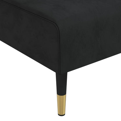 Chaise Longue Fluweel Zwart