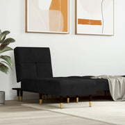 Chaise longue fluweel zwart 55x140x70 cm