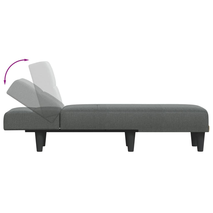 Chaise Longue Stof Donkergrijs