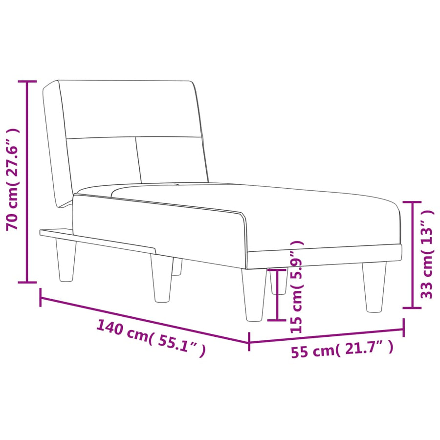 Chaise Longue Stof Donkergrijs