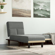 Chaise longue stof donkergrijs 55x140x70 cm