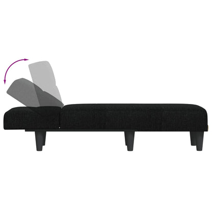 Chaise Longue Stof Zwart