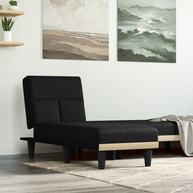 Chaise Longue Stof Zwart