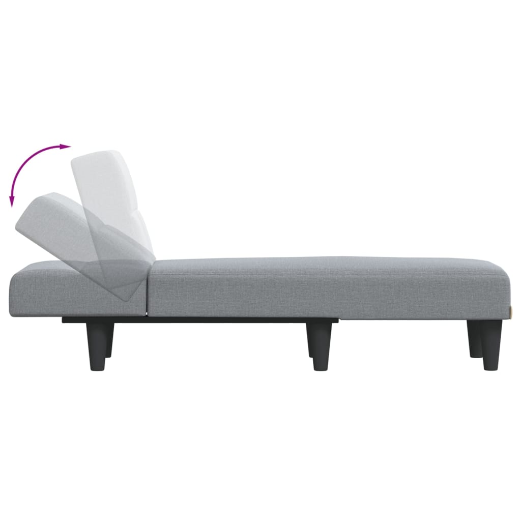 Chaise Longue Stof Lichtgrijs