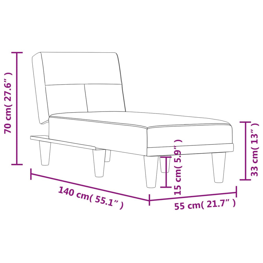 Chaise Longue Stof Lichtgrijs