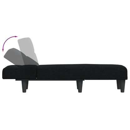 Chaise Longue Stof Zwart