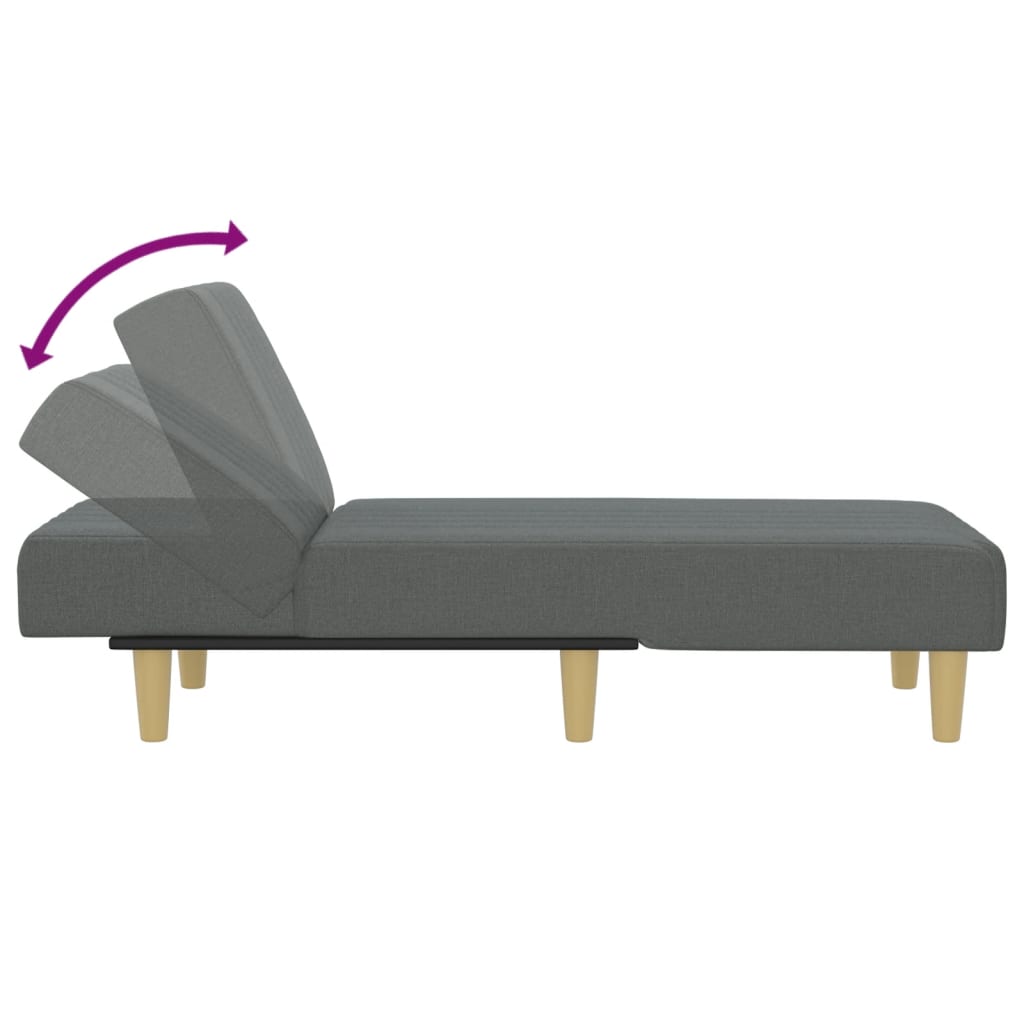 Chaise Longue Stof Donkergrijs
