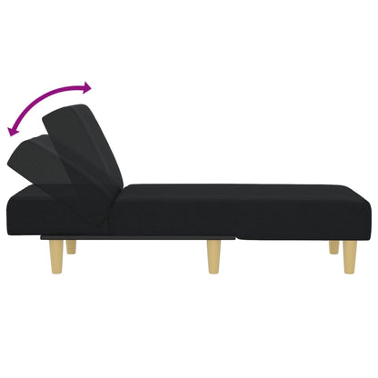 Chaise Longue Stof Zwart