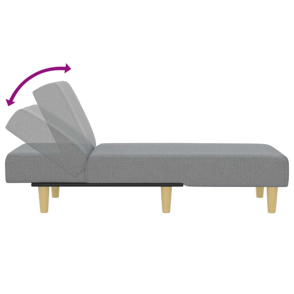 Chaise Longue Stof Lichtgrijs