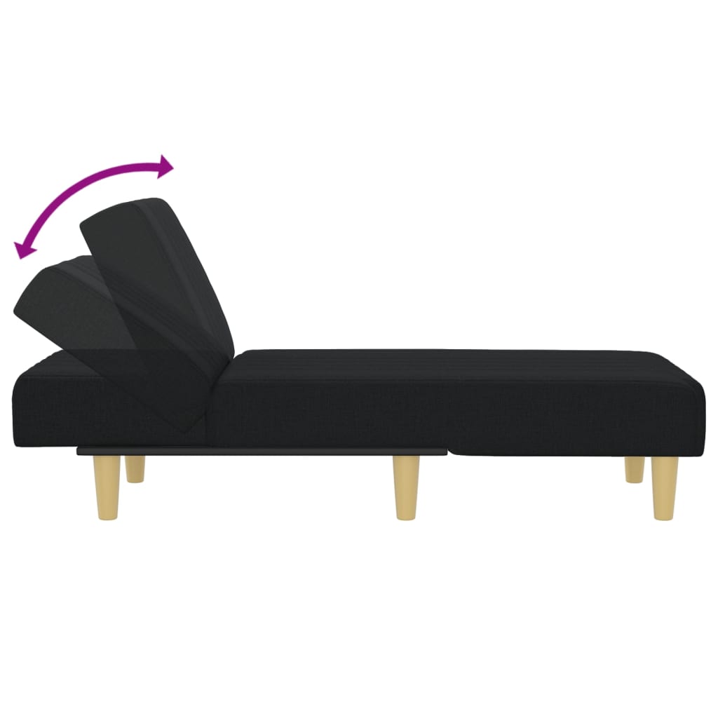 Chaise Longue Stof Zwart