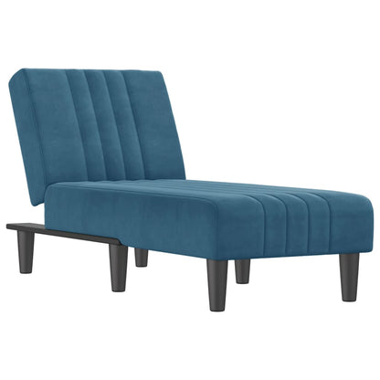 Chaise Longue Fluweel Blauw