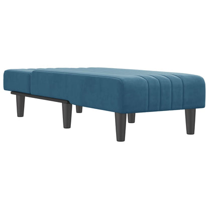 Chaise Longue Fluweel Blauw