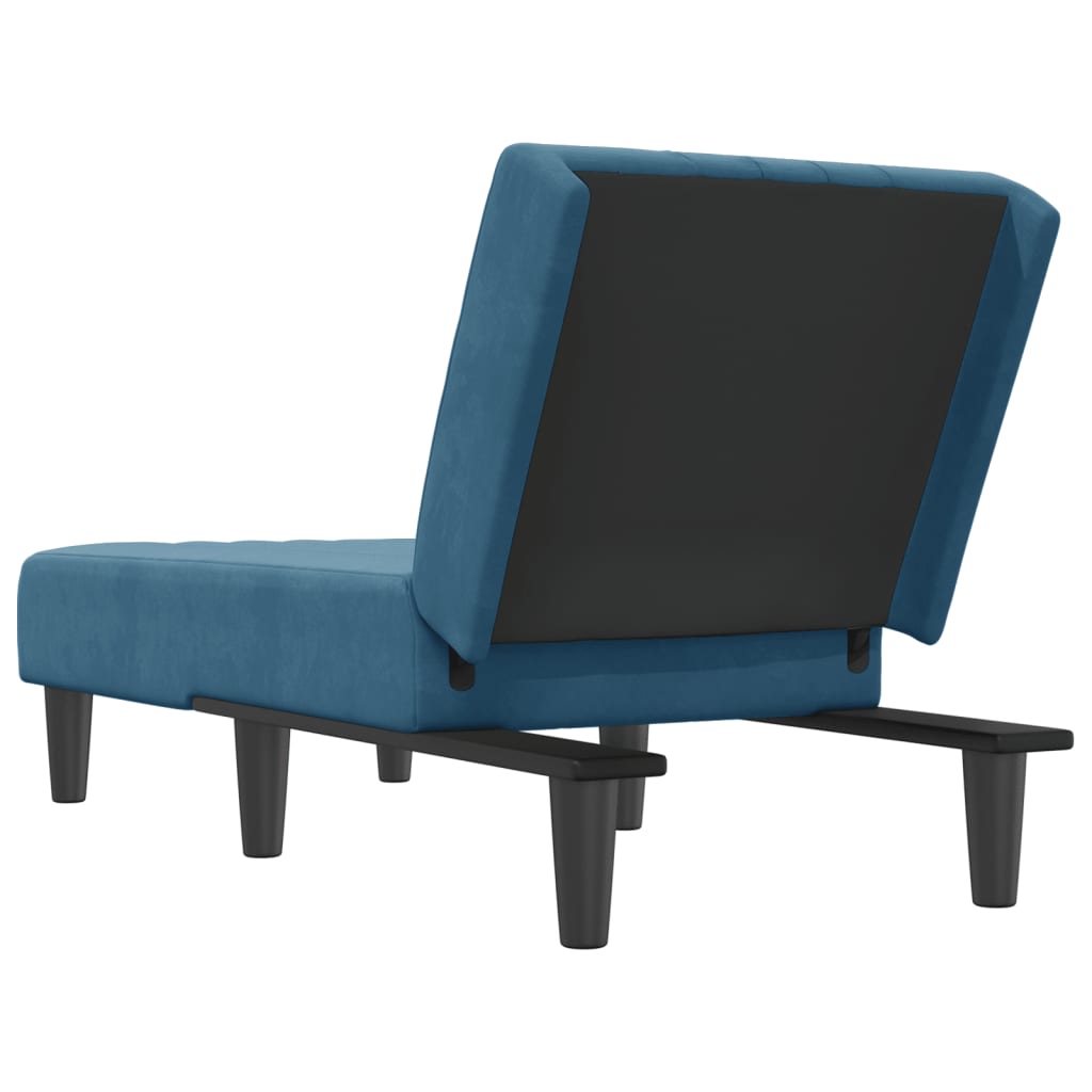 Chaise Longue Fluweel Blauw