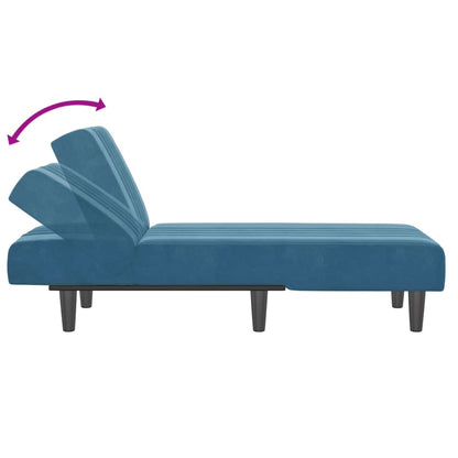 Chaise Longue Fluweel Blauw