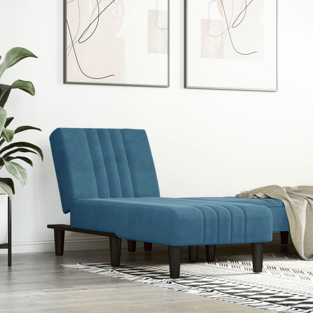 Chaise Longue Fluweel Blauw