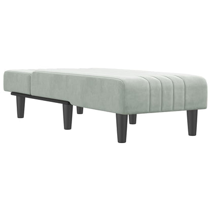 Chaise Longue Fluweel Lichtgrijs