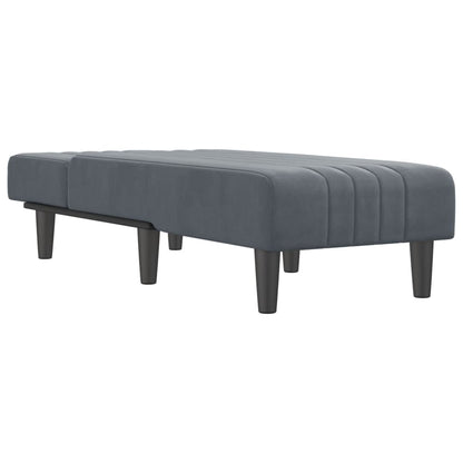 Chaise Longue Fluweel Donkergrijs