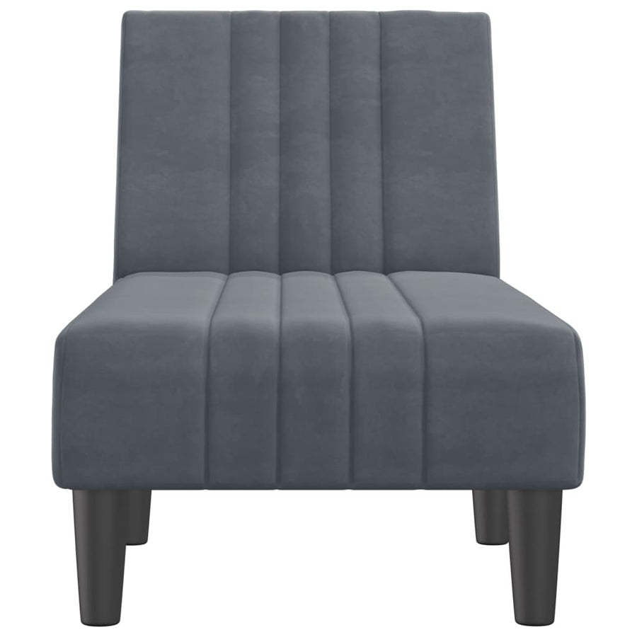 Chaise Longue Fluweel Donkergrijs