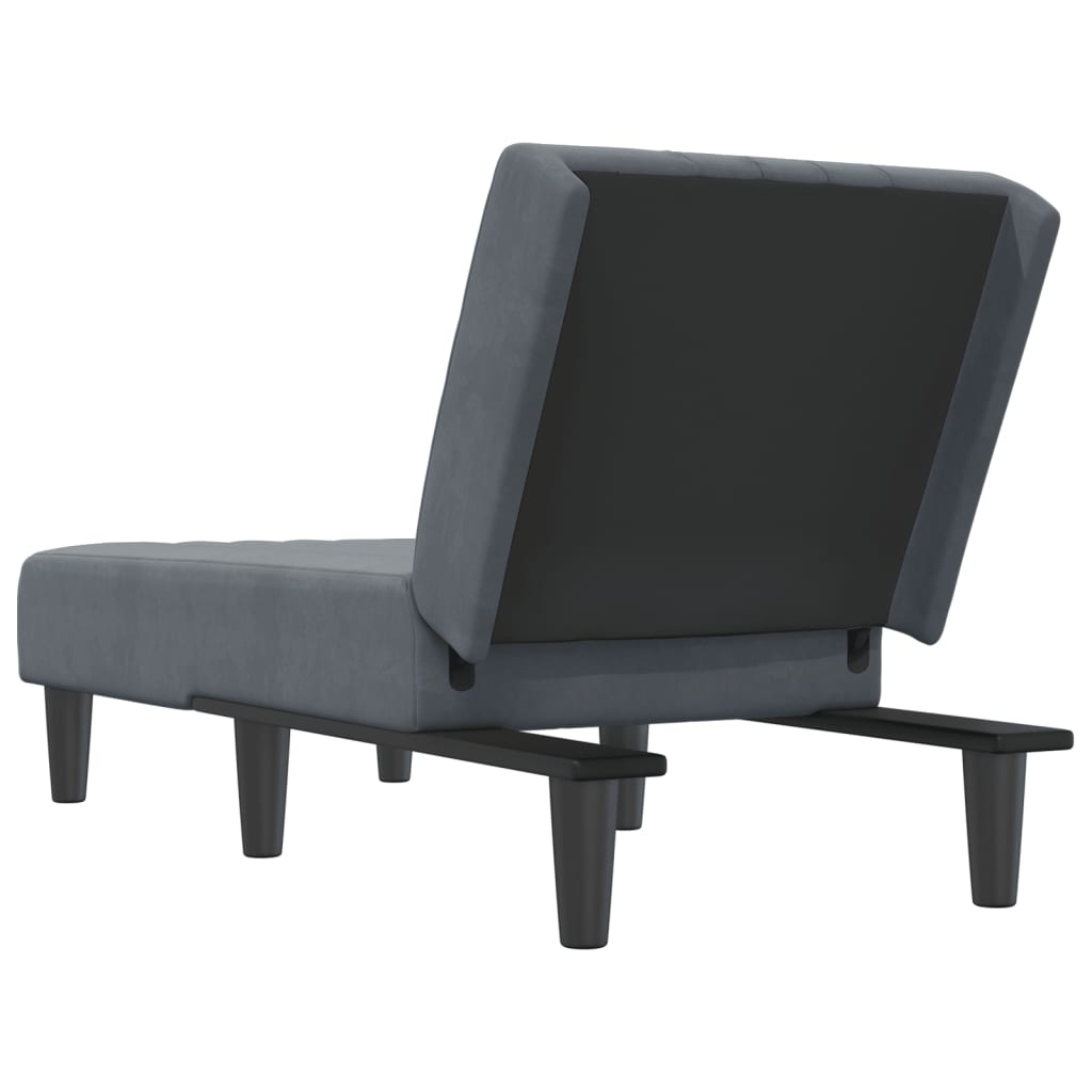 Chaise Longue Fluweel Donkergrijs
