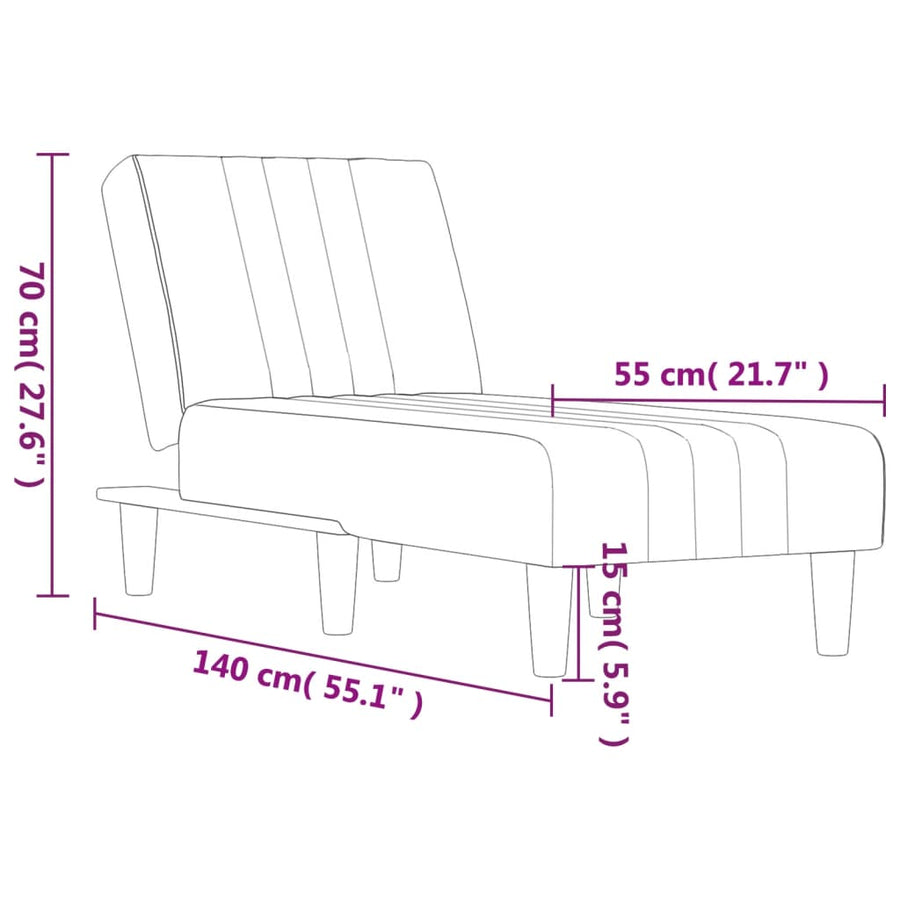 Chaise Longue Fluweel Donkergrijs