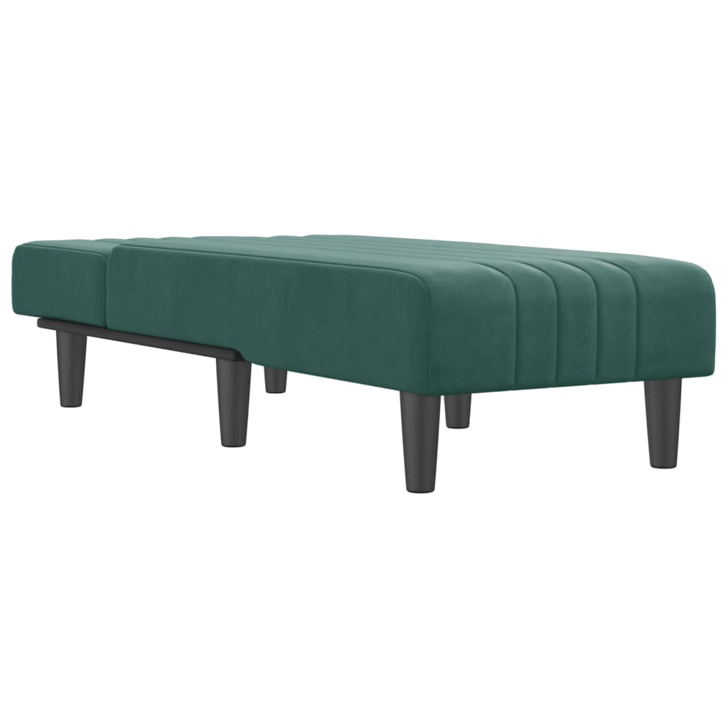 Chaise Longue Fluweel Donkergroen