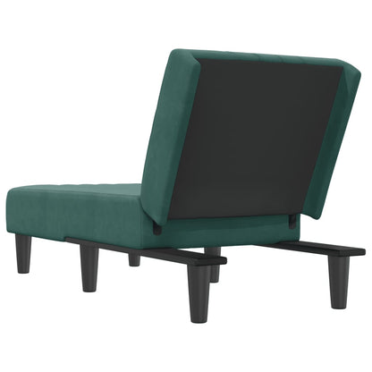 Chaise Longue Fluweel Donkergroen