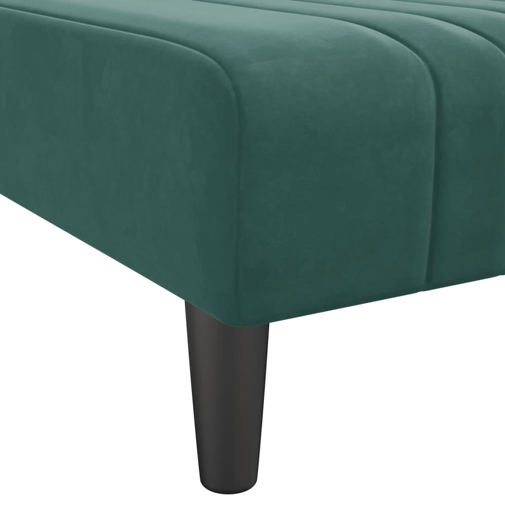 Chaise Longue Fluweel Donkergroen