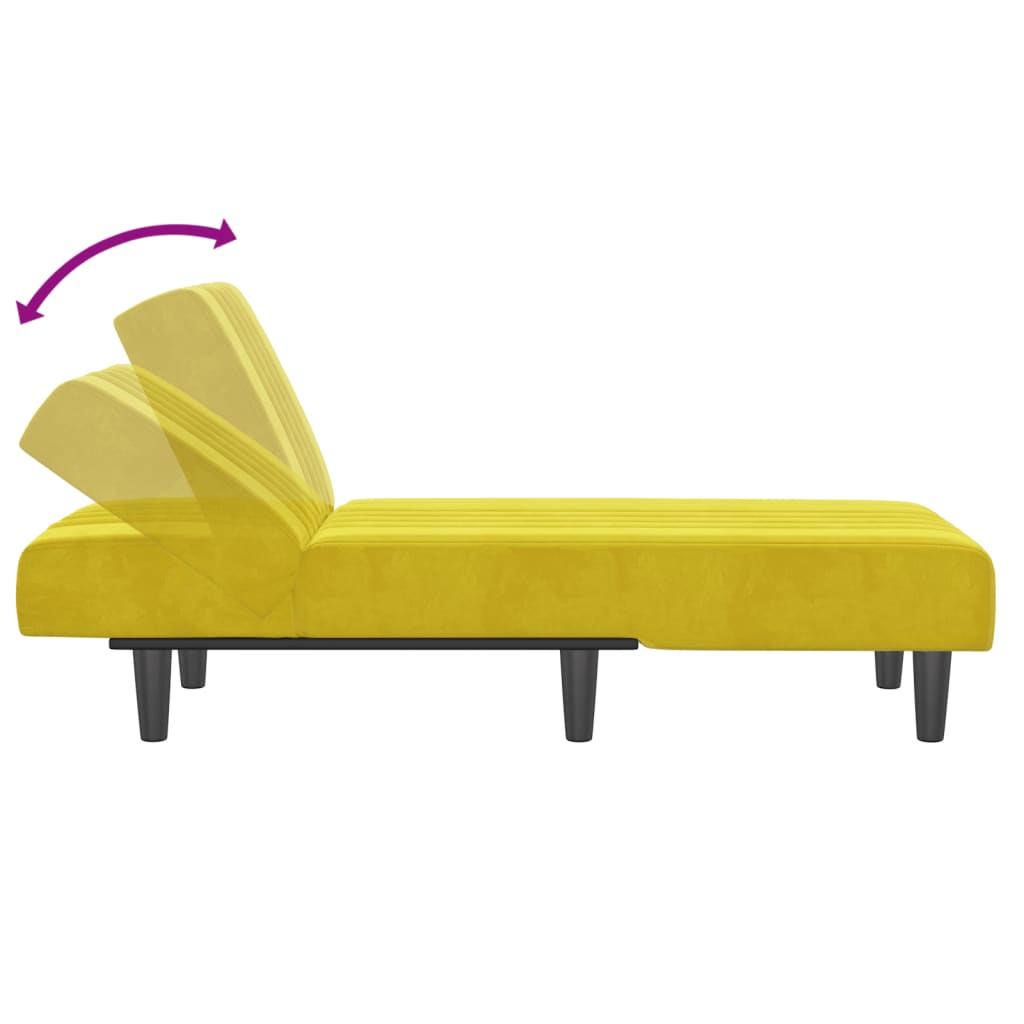 Chaise Longue Fluweel Geel