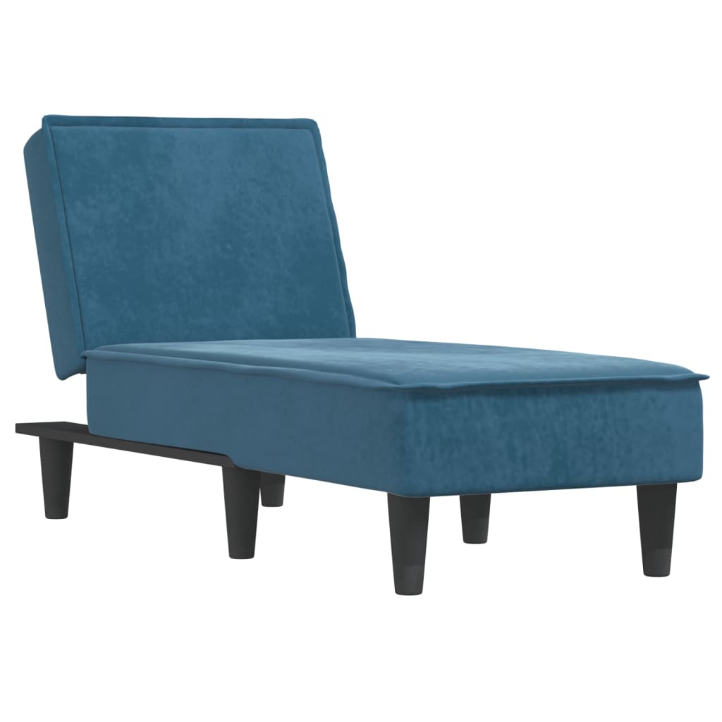 Chaise Longue Fluweel Blauw