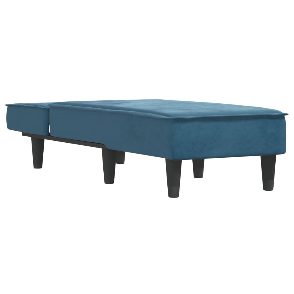 Chaise Longue Fluweel Blauw