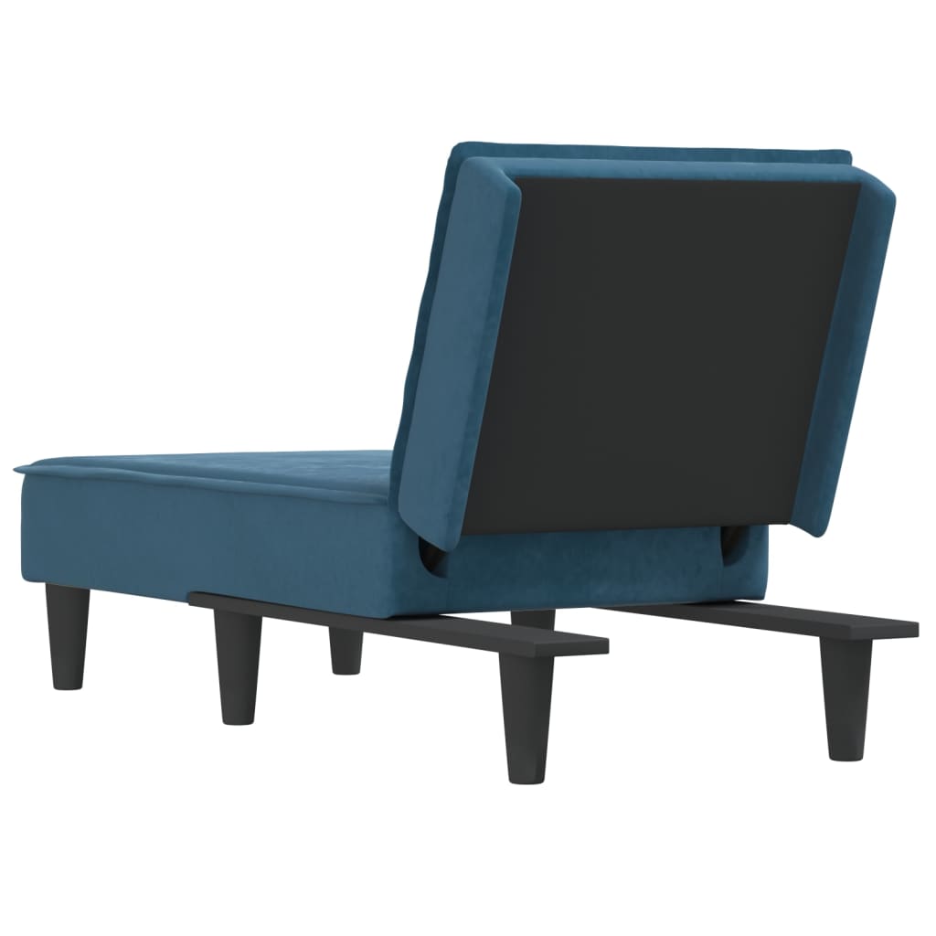 Chaise Longue Fluweel Blauw