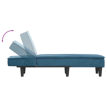 Chaise Longue Fluweel Blauw