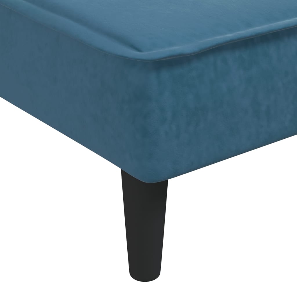 Chaise Longue Fluweel Blauw