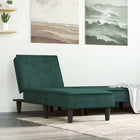 Chaise Longue Fluweel Donkergroen