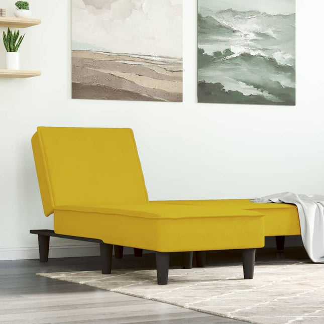 Chaise Longue Fluweel Geel