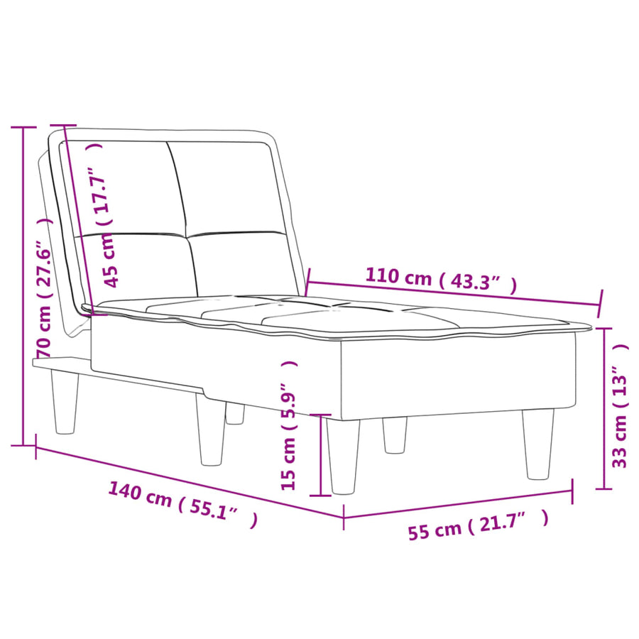 Chaise Longue Stof Donkergrijs
