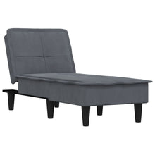 Chaise Longue Fluweel Donkergrijs