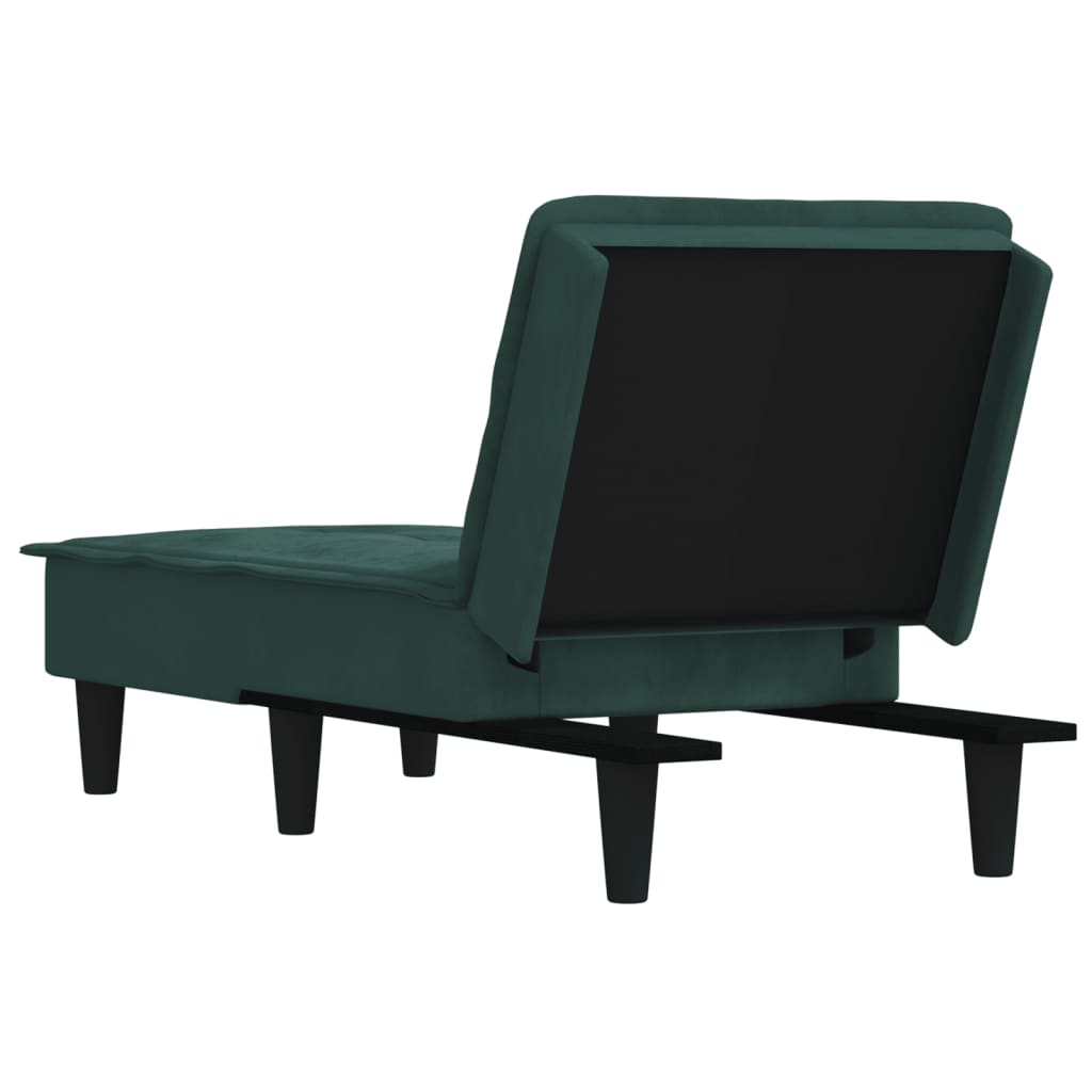 Chaise longue fluweel donkergroen Donkergroen