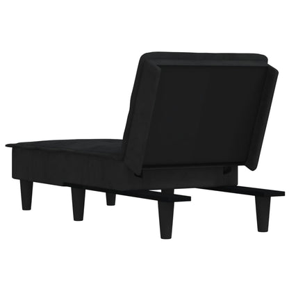 Chaise Longue Fluweel Zwart