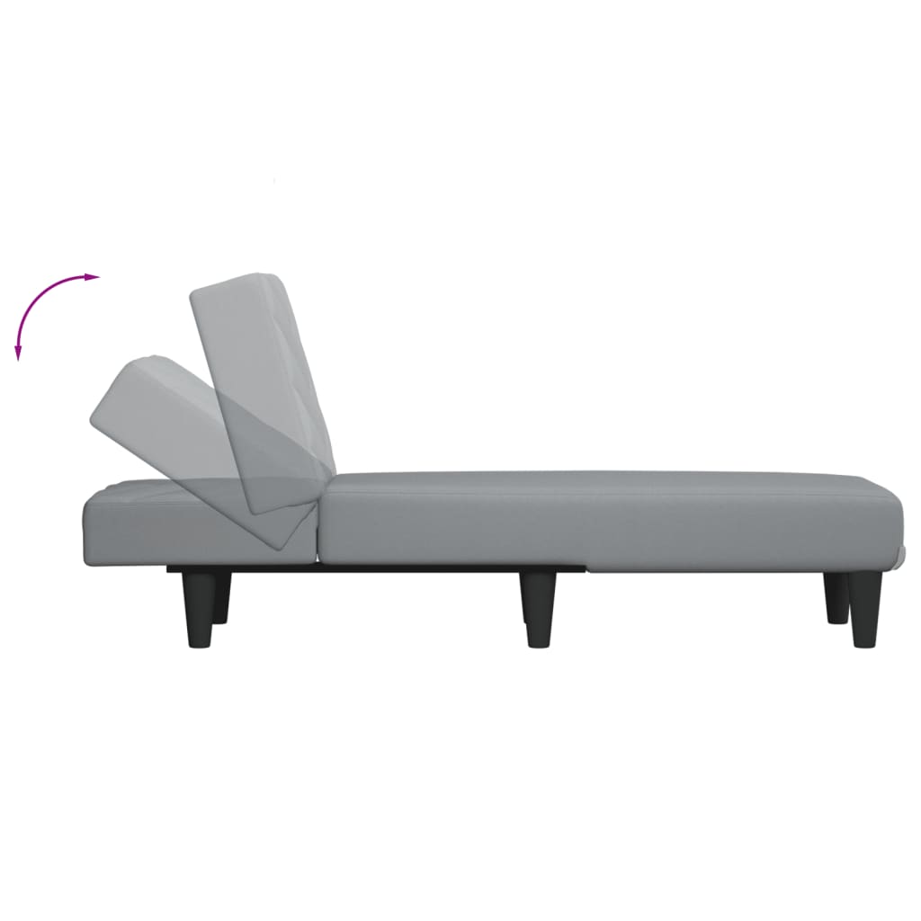 Chaise Longue Stof Lichtgrijs