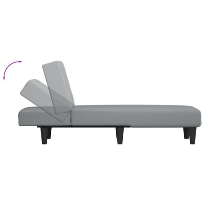 Chaise Longue Stof Lichtgrijs