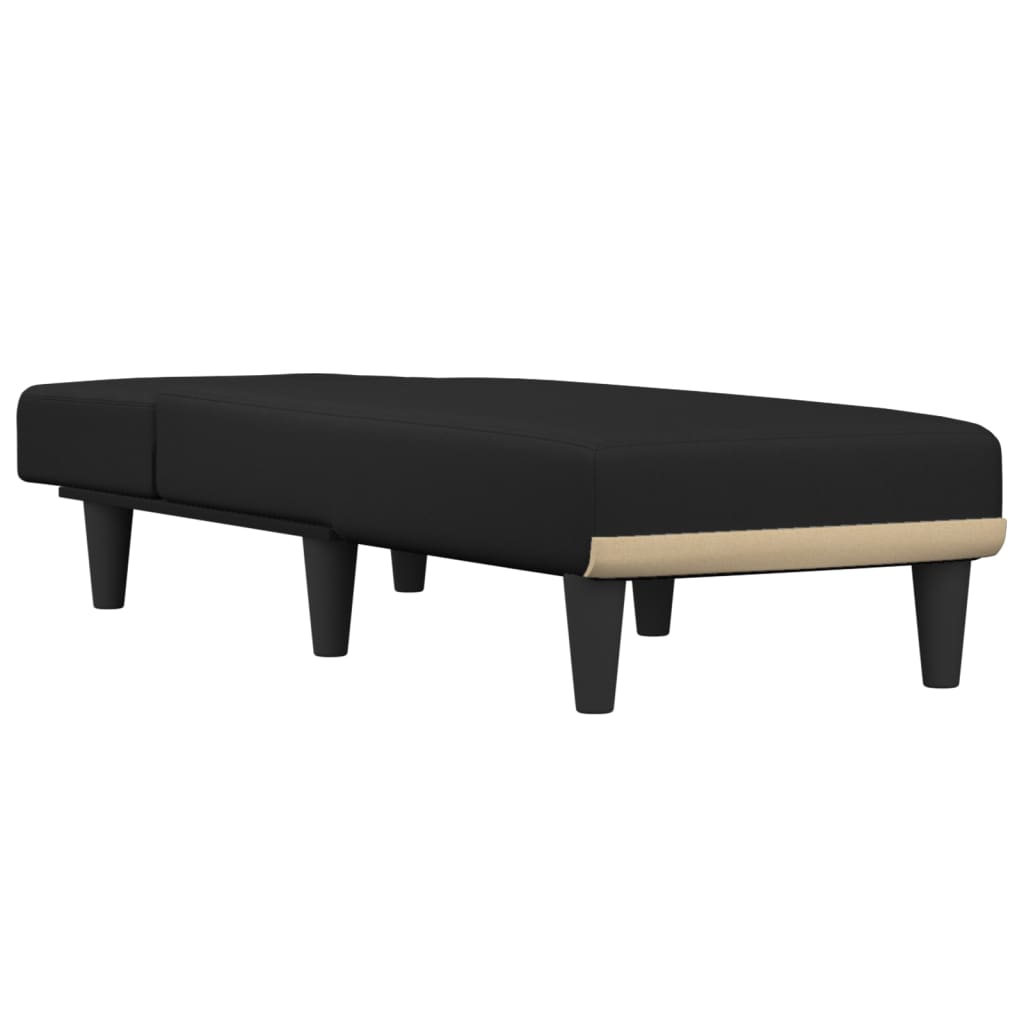 Chaise Longue Stof Zwart