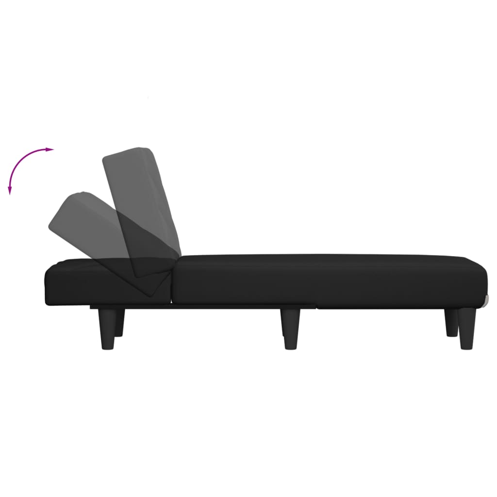 Chaise Longue Stof Zwart