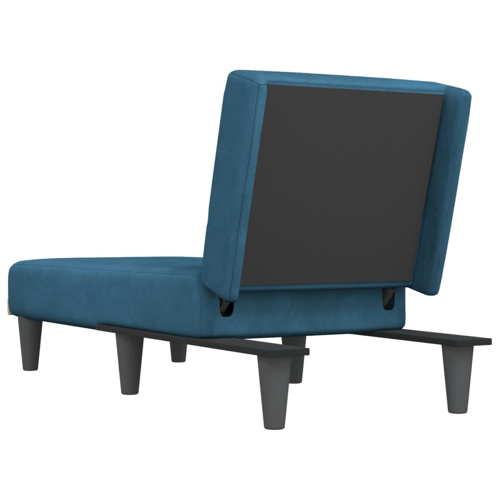 Chaise longue fluweel blauw Blauw