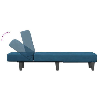 Chaise longue fluweel blauw Blauw