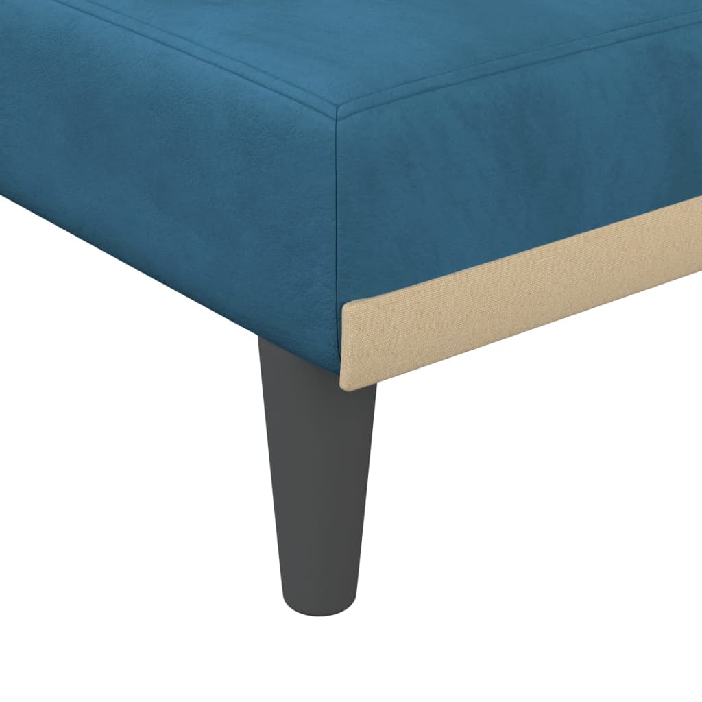 Chaise longue fluweel blauw Blauw