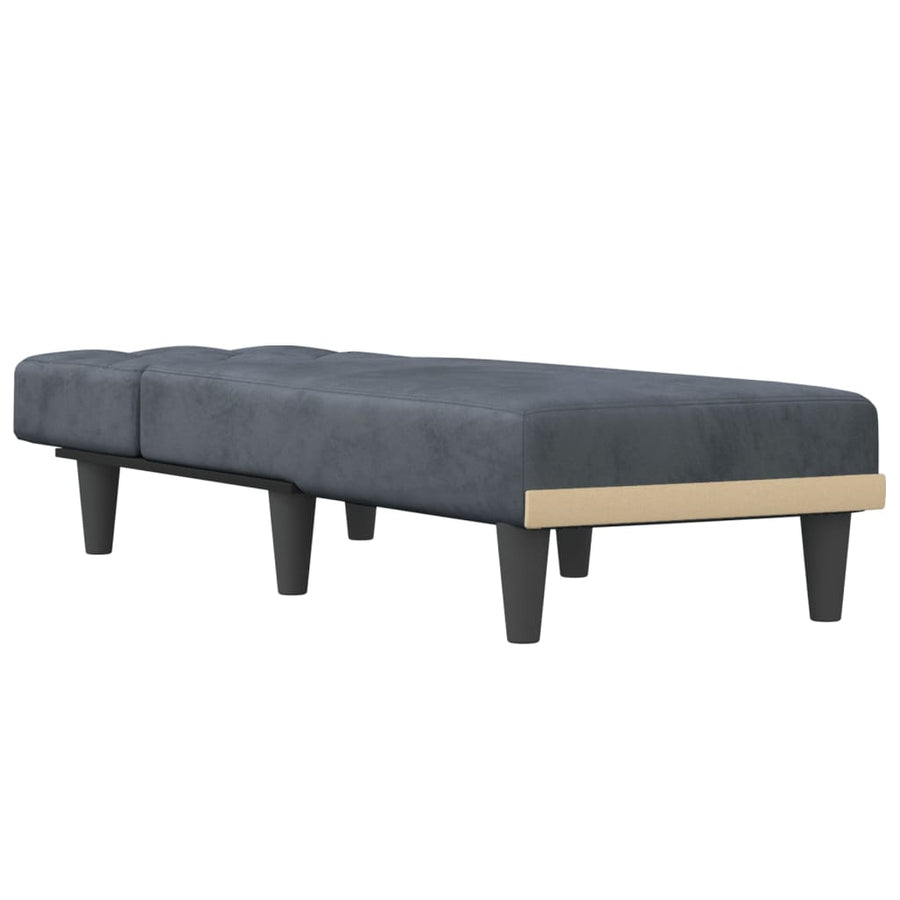 Chaise Longue Fluweel Donkergrijs