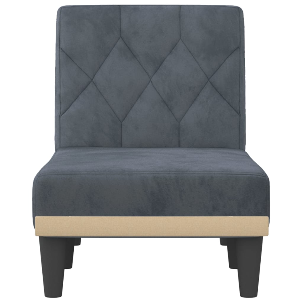 Chaise Longue Fluweel Donkergrijs
