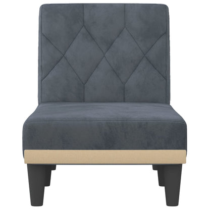 Chaise Longue Fluweel Donkergrijs