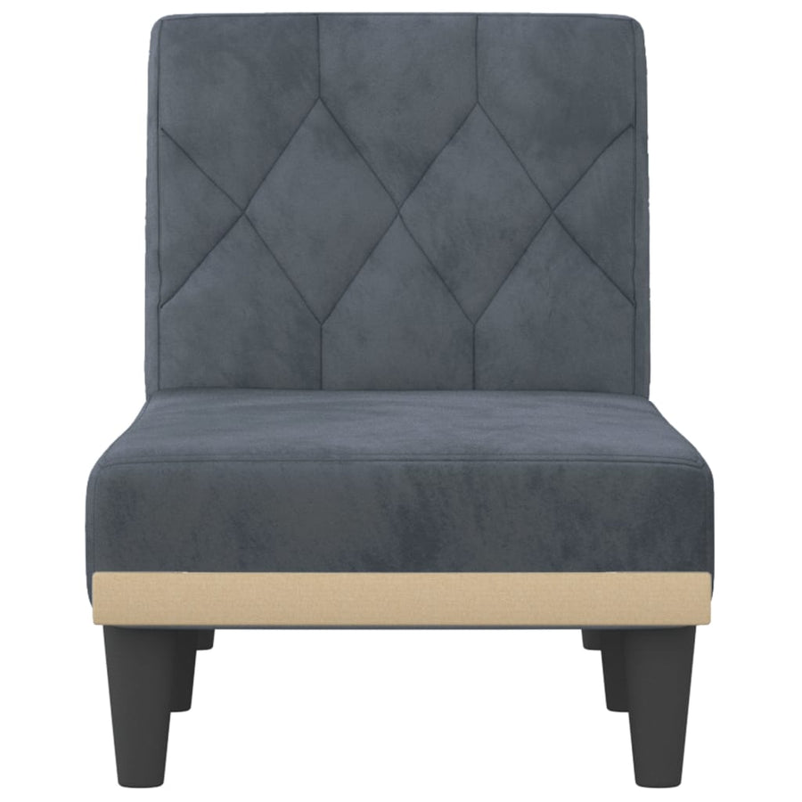 Chaise Longue Fluweel Donkergrijs